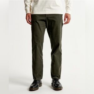 Abercrombie & Fitch Dark Olive Green Athletic Loose Workwear Pant